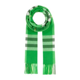Burberry Accessoires, Dames, Groen, ONE Size, Kasjmier, Giant Check Cashmere Sjaal