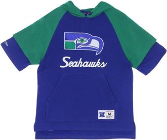 Mitchell & Ness Sweatshirt met korte mouwen - Heren - Hoodies - Blauw - S - Hoodies & sweatvesten