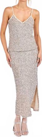Sadie & Sage Luster Sequin Maxi Skirt In Silver
