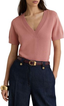 Reiss Valerie Cotton & Wool Sweater in Pink at Nordstrom, Size X-Large