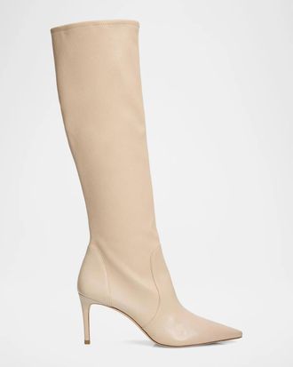 Stuart Weitzman 75mm Stuart Power Stretch Leather Knee-High Boots