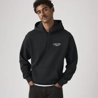 Levi's Relaxed Graphic Hoodie - Mens - L - Black
