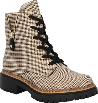 Rieker Pearl 17 Lace-Up Boot in Beige-Schwarz/Schwarz at Nordstrom, Size 5-5.5Us