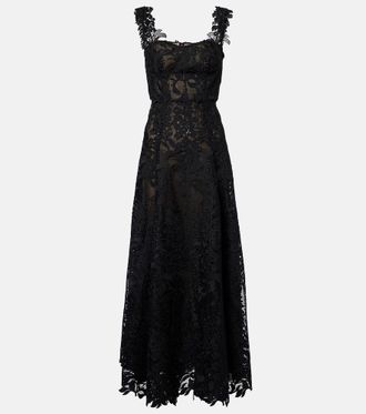 Oscar De La Renta Guipure lace bustier gown