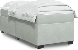 vidaXL Cama Box Spring Con Colch&oacute;n Terciopelo Gris Claro 90x190 Cm Vidaxl