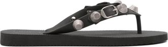 Balenciaga Cagole studded flip flops - women - Other fibres - 36 - Black