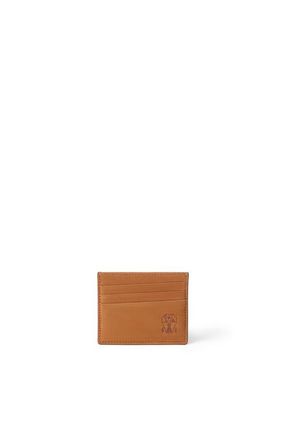 Brunello Cucinelli Nubuck card holder in Cognac at Nordstrom