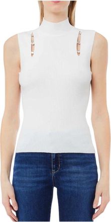 Liu Jo Top 62%Vi 38%Pl - Dames - Tops zonder mouwen - Wit - M - Polyester - Tops
