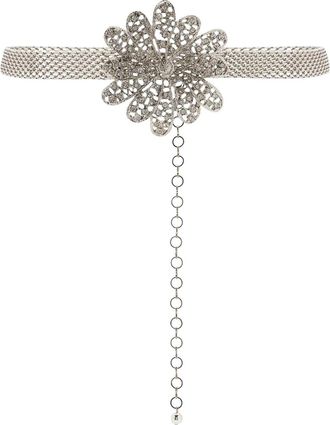 Alessandra Rich Chain Belt With Daisy Embellishment