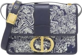 Dior Pre-owned Vintage Canvas Shoulder Bag - Dames - Vintage Schoudertas - Blauw - ONE Size - Leer - Vintage