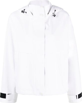 Woolrich logo-patch hooded jacket - women - Spandex/Elastane/Polyamide - M - White