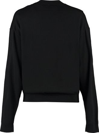 Kenzo Womens Crew-Neck Wool Sweater Black