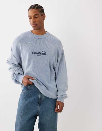 Cotton On Maglia girocollo blu slavato con grafica