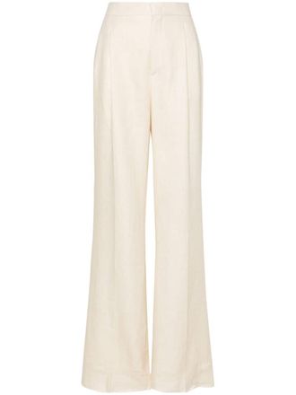 Tagliatore Linnen plooibroek - Beige