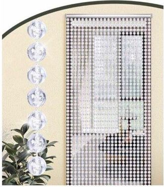 OEM Cortina De Puerta Transparente Con Cuentas De 80 X 180 Cm
