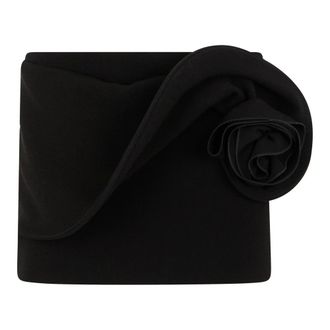 Magda Butrym Low Waist Mini Skirt with Floral Application - female - Magda Butrym - Short Skirts - Black - S - Skirts