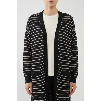 Brunello Cucinelli Black Striped Cotton Sweater, Size M