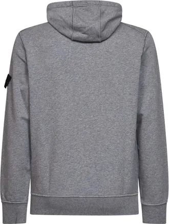 Stone Island Mens Hoodie M&eacute;lange Grey Organic Cotton Sweatshirts Sweater