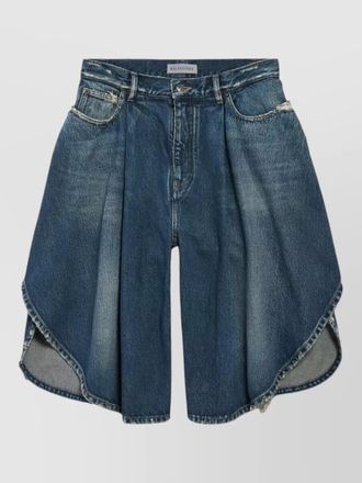 Balenciaga denim tulip knee-length shorts
