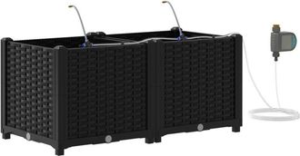 vidaXL Jardineras Negro 80 X 40 X 37.5 Cm Acero Vidaxl