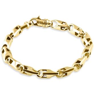 Pompeii3 Mens 14k Gold (53gram) or Platinum (86gram) 7.5mm Link Bracelet 8.5