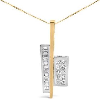 House of Brilliance 18K Yellow and White Gold 1 7/8 Cttw Diamond Key Shaped 18 Pendant Necklace at Nordstrom