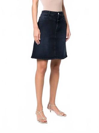 Closed Womens Organic Denim Mini Skirt In Blue/black