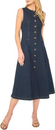 Ted Baker Mia Pleated Denim Button-Up Midi Dress in Estate Blue at Nordstrom, Size 10