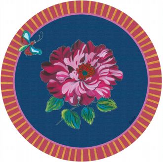 Lisa Corti Wild Rose Placemat In Royal Blue