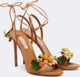 Aquazzura Birdsong raffia sandals