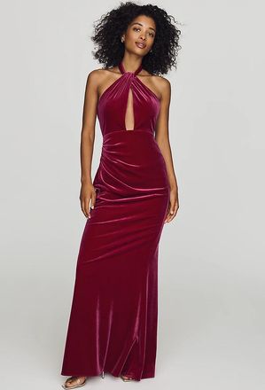 Mac Duggal Halter-Neck Maxi Dress