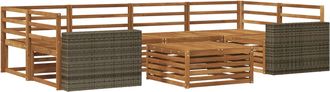 vidaXL Conjunto De Sof&aacute;s De Exterior 7 Uds. Natural Vidaxl