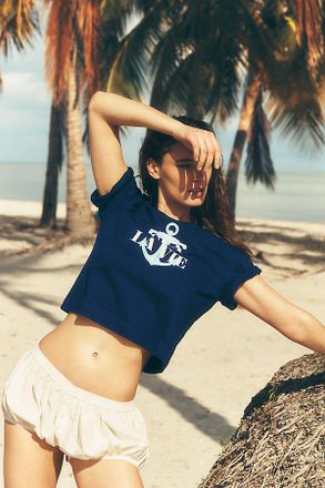 Maeve The Corey Cotton Crew Neck Tee