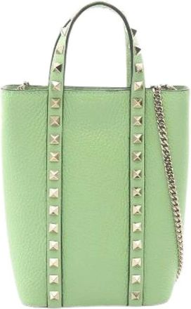Valentino Pre-owned Rockstud lederen 2way handtas - Dames - Vintage Shopper - Groen - ONE Size - Leer - Vintage