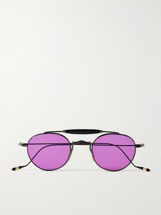 Jacques Marie Mage Occhiali Da Sole In Beta Titanio Con Montatura Rotonda Dasan - Nero