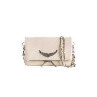 Zadig&Voltaire Cross Body Bags, female, Beige, Size: ONE SIZE Rock Nano Grained Leather Bag