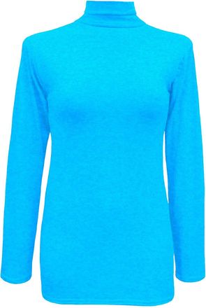 Cotton On POLO NECK TOP STRETCH LADIES ROLL NECK LONG SLEEVE VISCOSE TOP 8-22 (XXL, Turquoise)