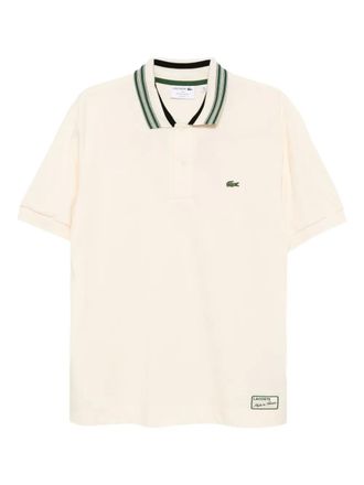 Lacoste logo-embroidered polo shirt - men - Organic Cotton - 5 - Neutrals