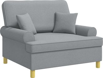 vidaXL Sill&oacute;n Con Cojines Gris Claro Tela Vidaxl