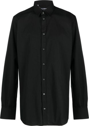 Dolce & Gabbana long-sleeve cotton-blend shirt - men - Cotton/Elastane - 43 - Black