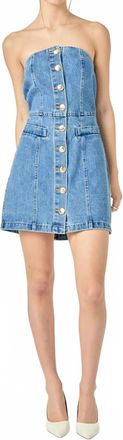 English Factory Zandra Tube Mini Dress In Dark Denim