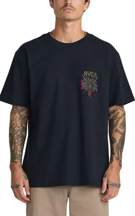 Rvca Bushido ANP Cotton Graphic T-Shirt in Black at Nordstrom, Size Xx-Large