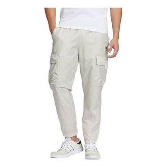 adidas Mens adidas neo Solid Color Multiple Pockets Woven Bundle Feet Sports Pants/Trousers/Joggers Bauxite Brown HM7429