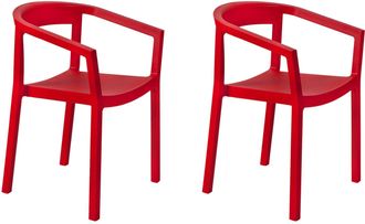 Resol Peach Set 2 Silla Con Brazos Interior, Exterior Rojo