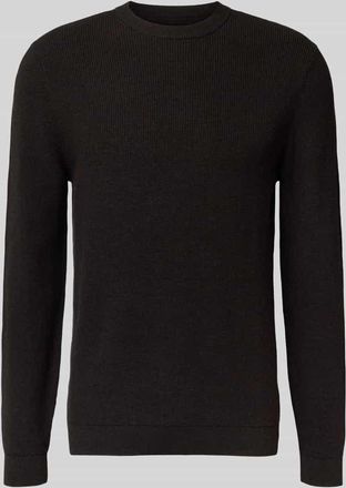 Mc Neal Strickpullover mit gerippten Abschlüssen in Schoko Melange, Größe XXXL