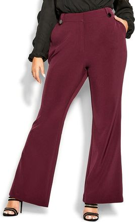 City Chic Vienna High Waist Flare Pants in Red at Nordstrom, Size Xxs