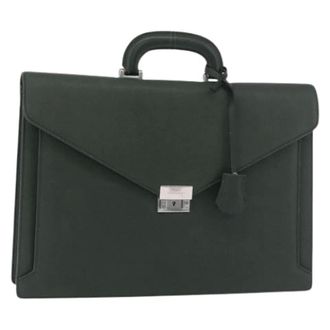Burberry Pre-owned Handbags, female, Green, Size: ONE SIZE Pre-owned Business Bag