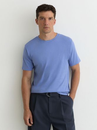 Reiss Cornflower Blue Cotton Crew-neck Tailored-fit T-shirt, Xxl