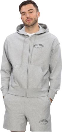 Calvin Klein Heren, Sweatshirts & Hoodies, Grijs, Maat: 2XL Katoen