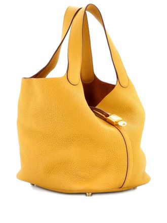 Herm&egrave;s Picotin Lock Bag Clemence MM bucket bag - Giallo